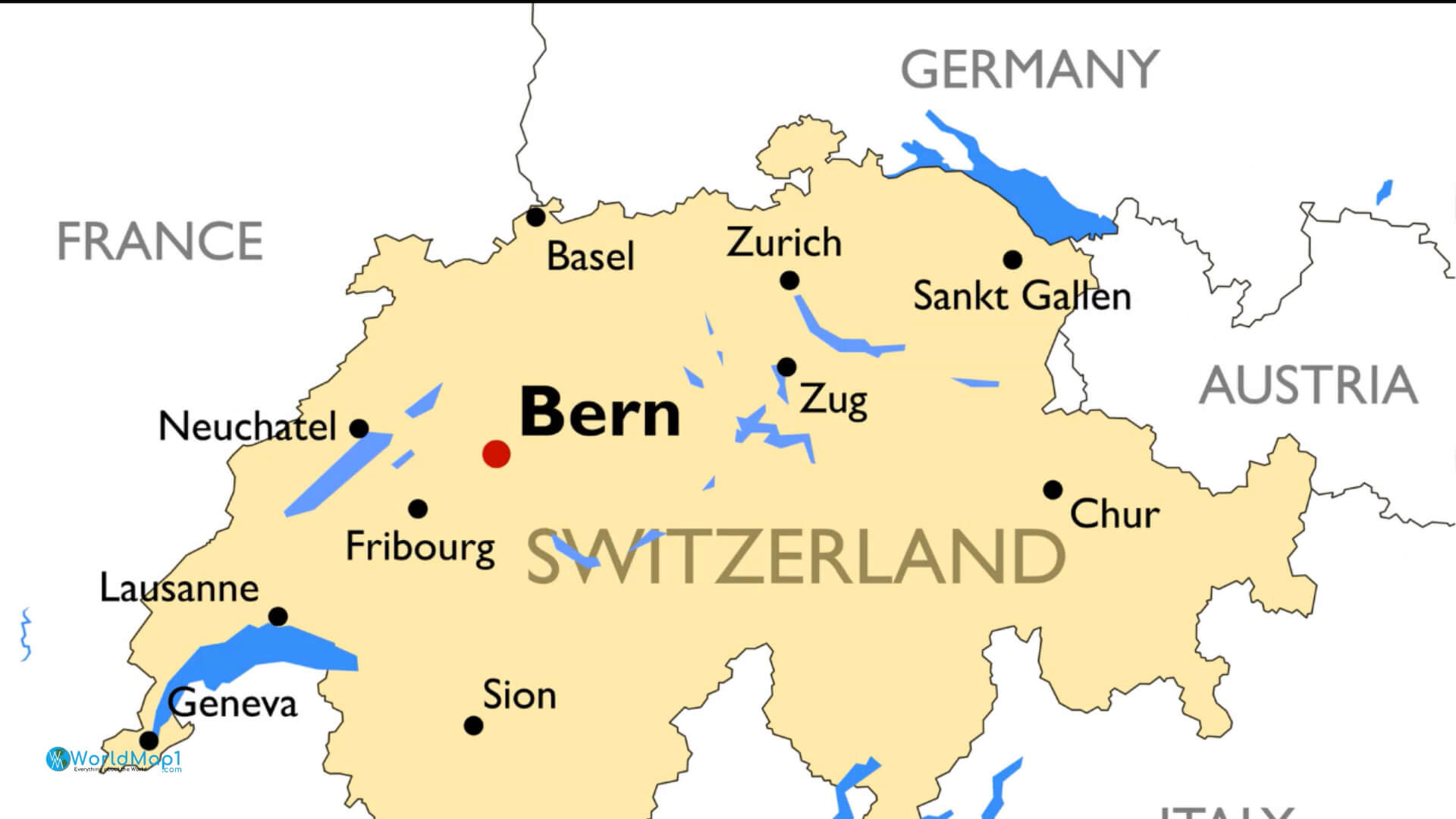 Switzerland National Map